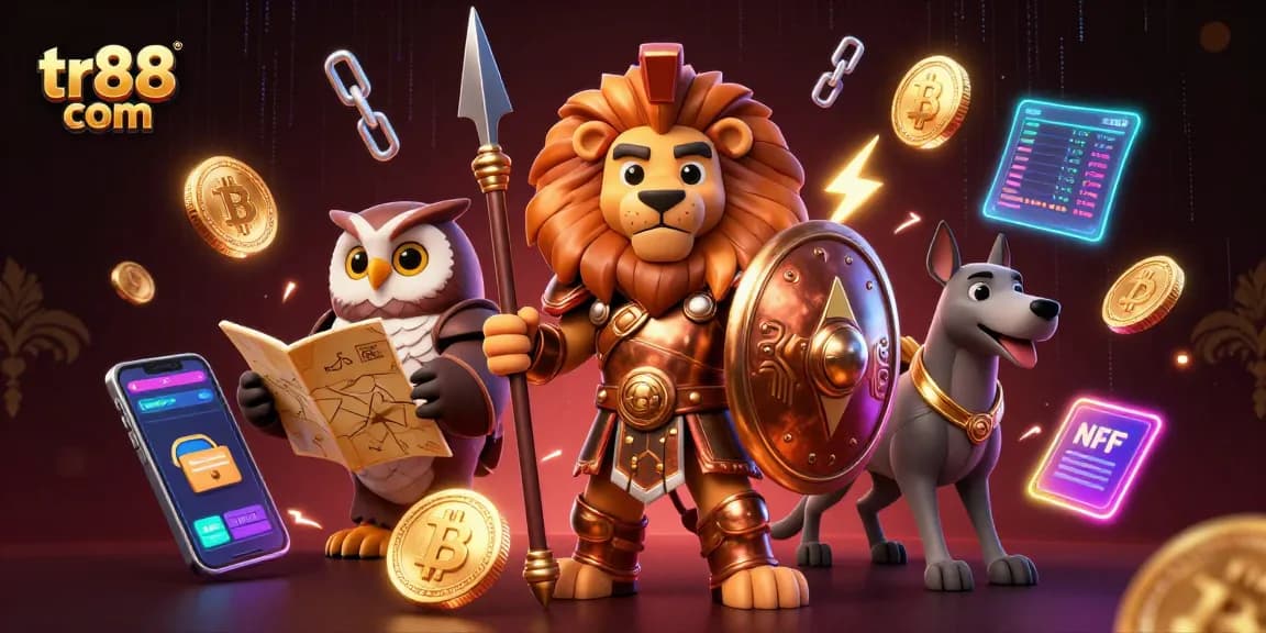 Experience the excitement of tr88 com with a dynamic gambling scene featuring rich 3D characters.