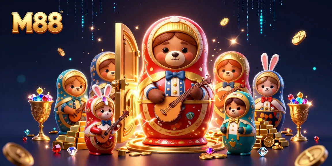 M88 enhances gaming experiences with vibrant characters celebrating wealth and casino excitement.