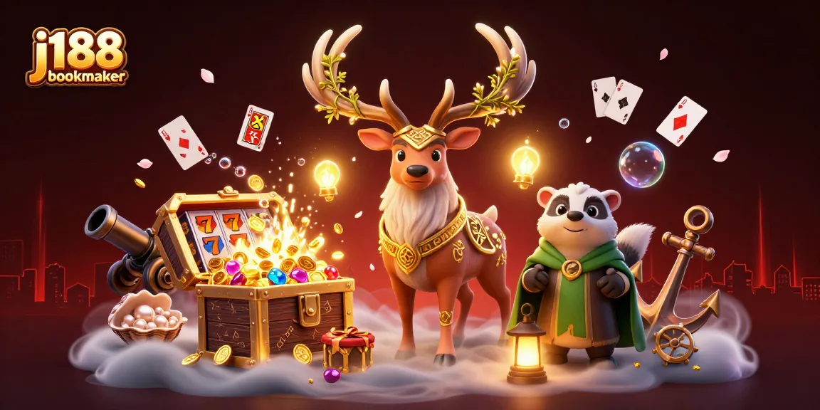 Experience dynamic gambling action with j188 bookmaker in this vivid 3D illustration.