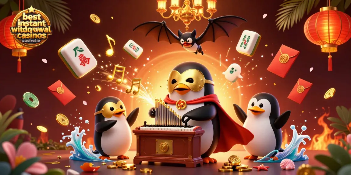 Play at the best instant withdrawal casinos Australia, featuring a unique 3D scene of exciting gaming elements.