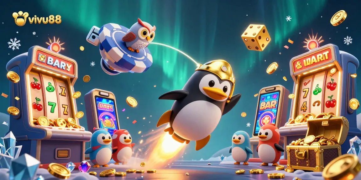 Experience thrilling gameplay with vivu88 as the golden penguin blasts to a casino world.