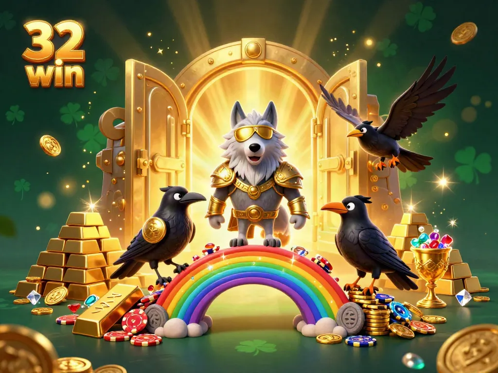 Experience the thrill of 32 win with vibrant casino elements in a captivating scene.