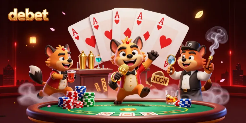 Join the fun at debet's vibrant casino scene where hyenas entertain, mix drinks, and check IDs.