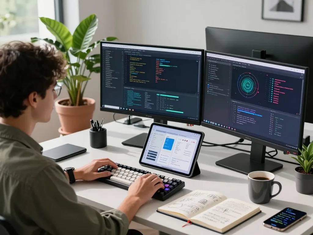 Dynamic programming workspace for crushonai showcasing AI software innovation