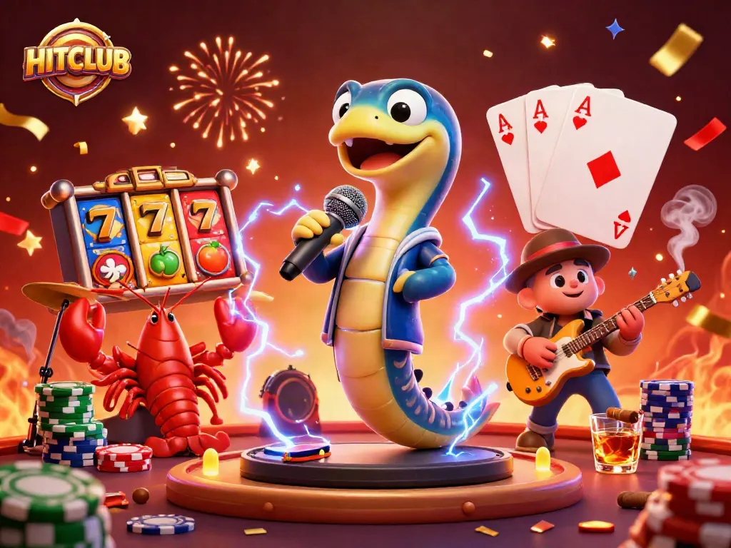 Experience HITCLUB's vibrant casino scene with an electric eel DJ, lobsters, and seahorses.