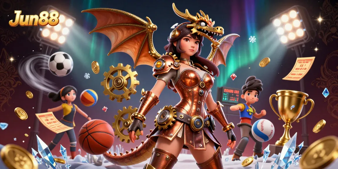Experience thrilling live betting with Jun88 in this dynamic 3D casino scene.