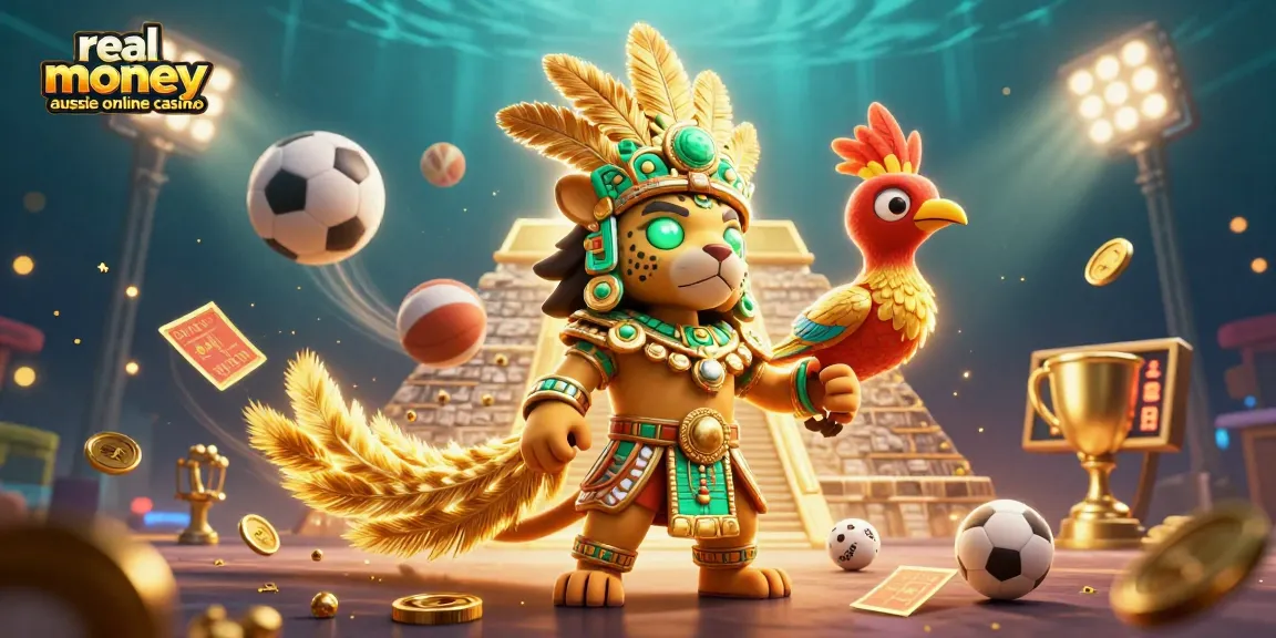 Experience the excitement of real money aussie online casino gaming with this dynamic illustration.